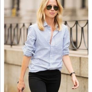 J Crew Haberdashery Blue & White Shirt XXS